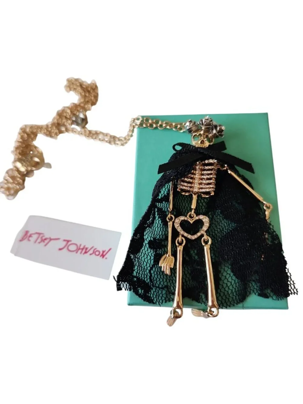 Betsey Johnson Halloween Dark Magic Skeleton Necklace 30